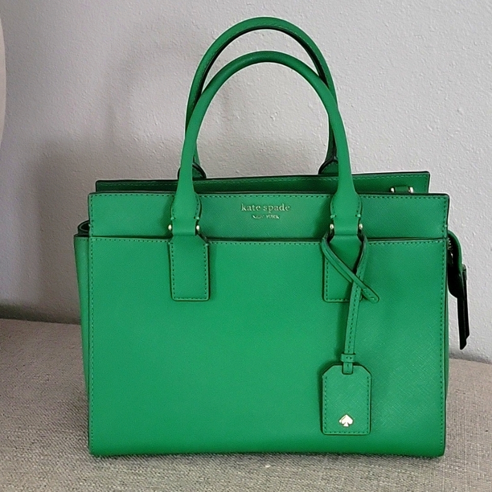 Kate Spade Cameron Medium Satchel Crossbody in Green EUC